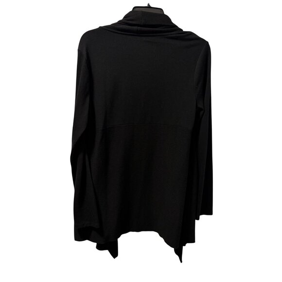 Coldwater Creek Black Open Front Cardigan Jacket Sz M 10-12 sweater cardigan - Picture 8 of 12